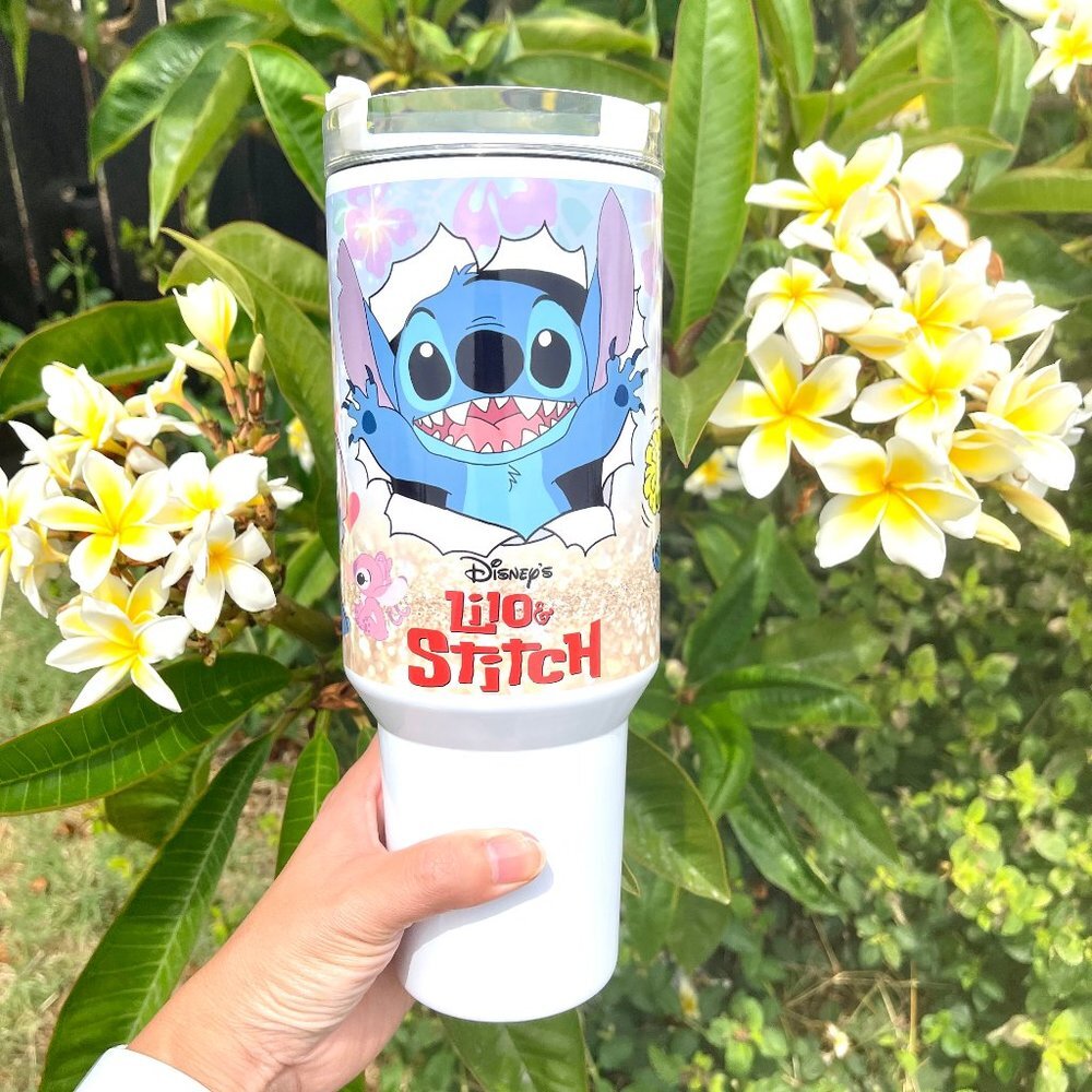 Disney Lilo & Stitch 40 oz Tumbler/Water bottle/Mug with hand carry hand…